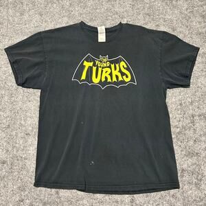 Young Turks Graphic Tee Black Yellow Bat‎ Logo Size XL